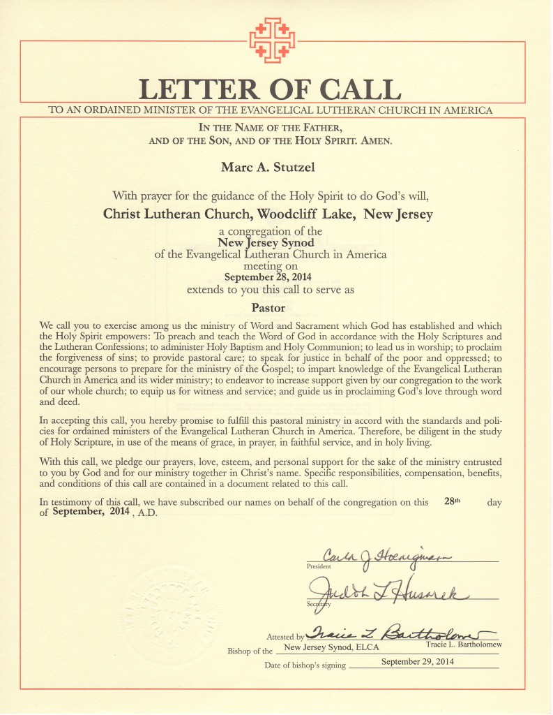 Letter of Call, 2014